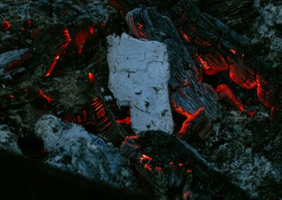burning wood on fire pit